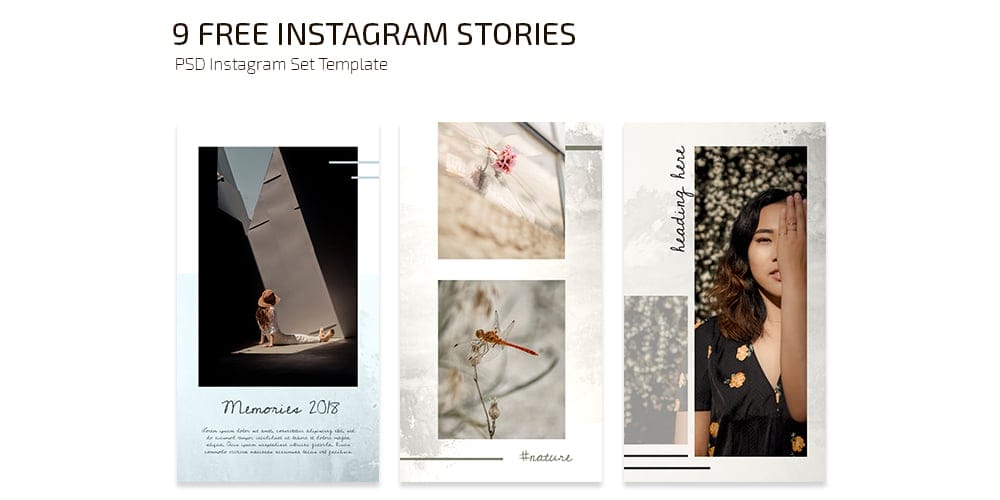 Free Instagram Stories Set Templates PSD