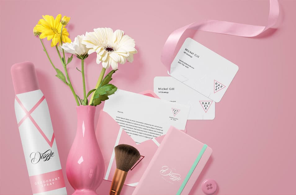 Free Mockup Scene With 8 Customizable Objects