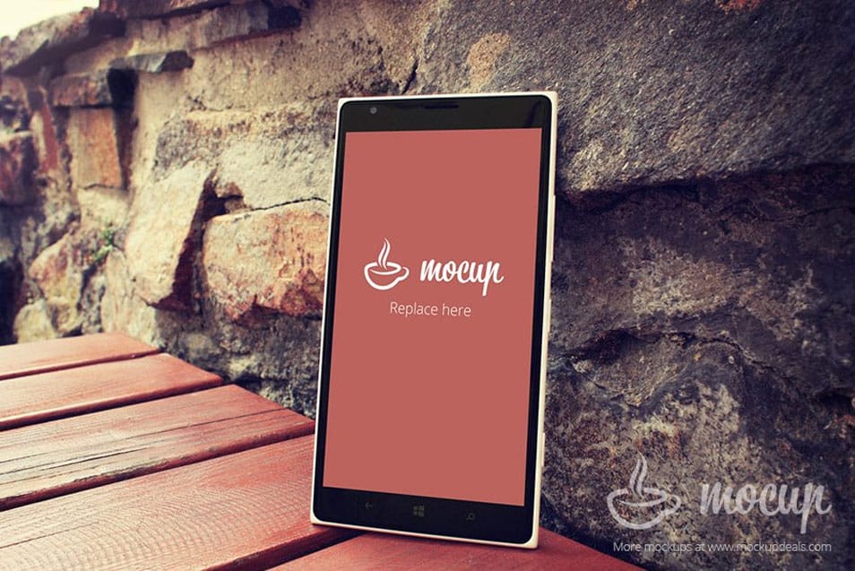 Free Nokia Mockup Stone wall