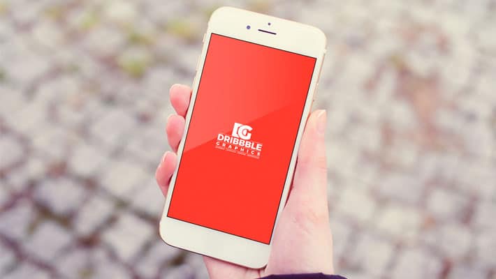 Free Outdoor Girl Holding iPhone MockUp