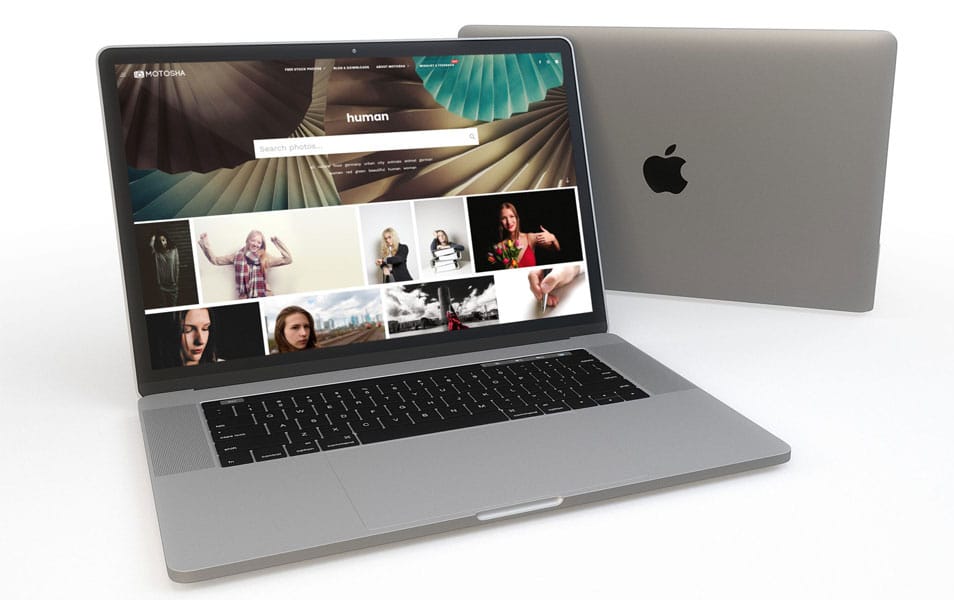 Free PSD Mac Book Mockup on White Background