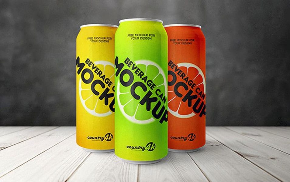 Free PSD MockUp for Beverage Can
