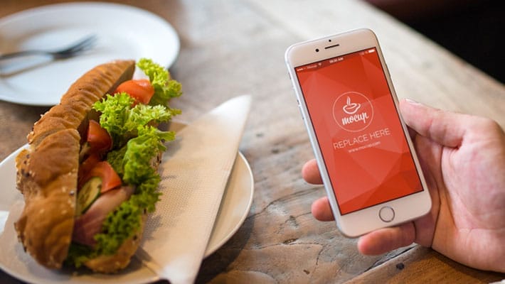 Free PSD Mockup iPhone 6 Breakfast