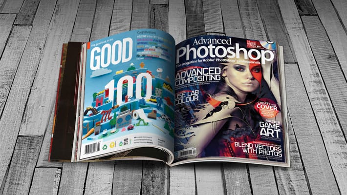 Free Photorealistic Magazine Mock-up PSD