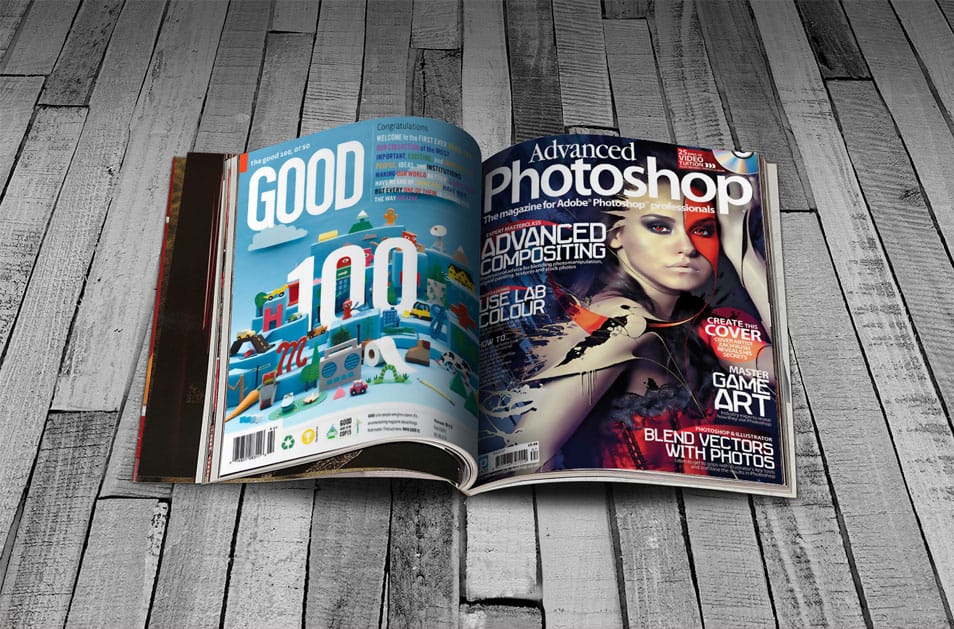 Free Photorealistic Magazine Mock-up PSD