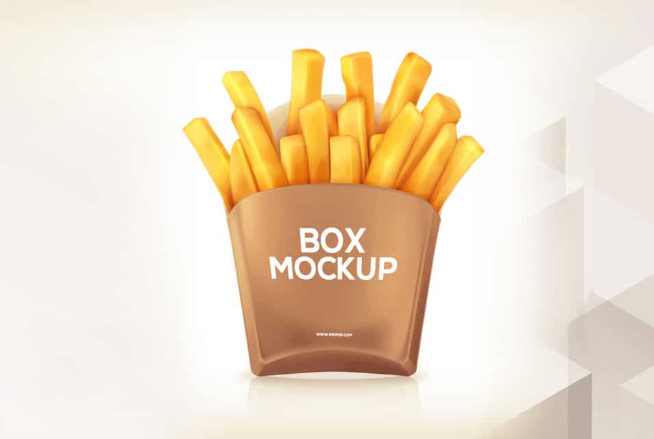 Free Potato Fries Box Mockup PSD