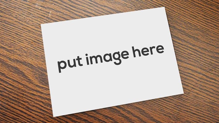 Free Simple Postcard Mockup on Table PSD