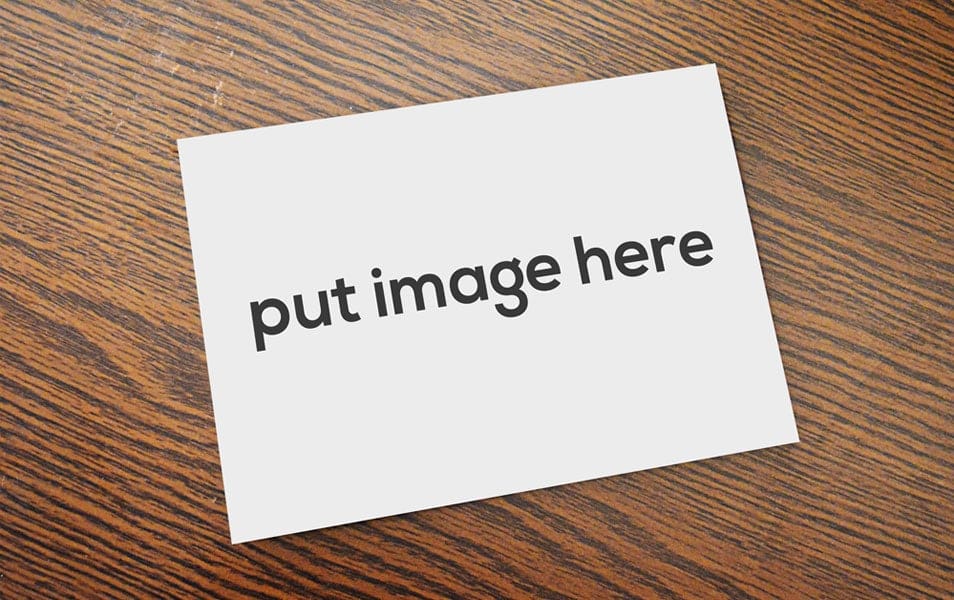 Free Simple Postcard Mockup on Table PSD