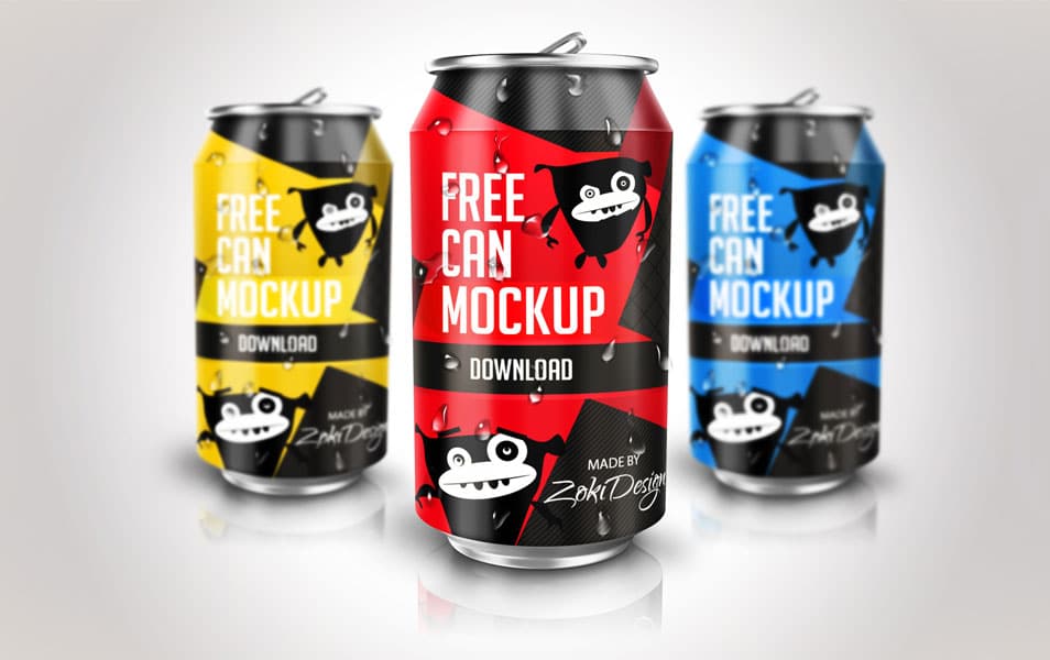 Free Soda Can Mock-Up