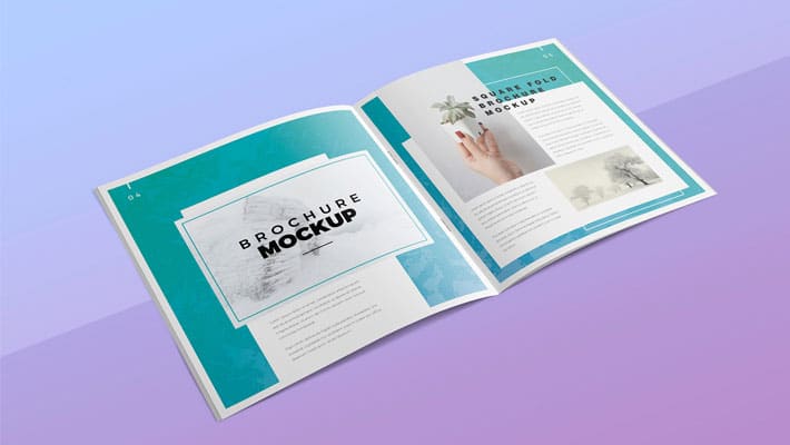 Free Square Brochure Mockup