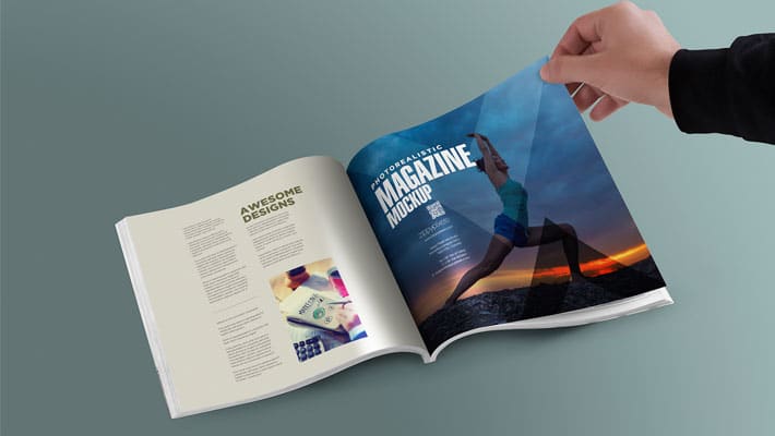 Free Square PSD Magazine Mockup