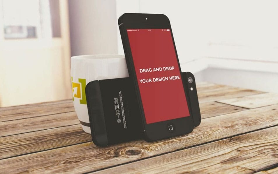 Free Standing iPhone Mockup