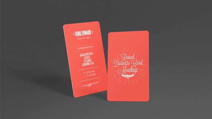 Free Stylish Round Business Card Mockup PSD