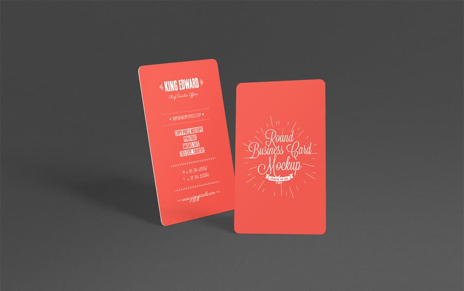 Free Stylish Round Business Card Mockup PSD