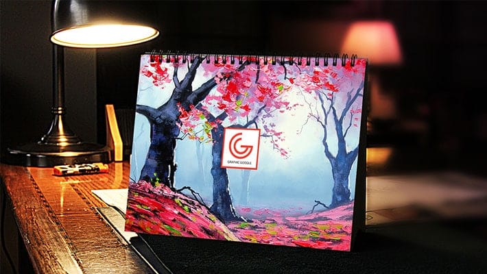 Free Table Calendar Mockup