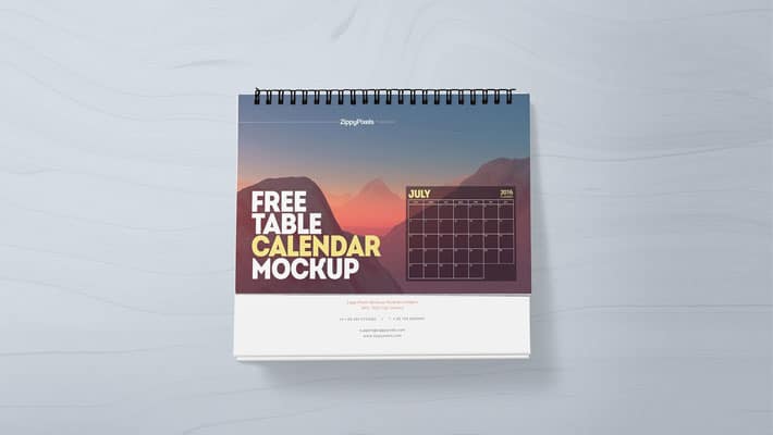 Free Table Calendar Mockup