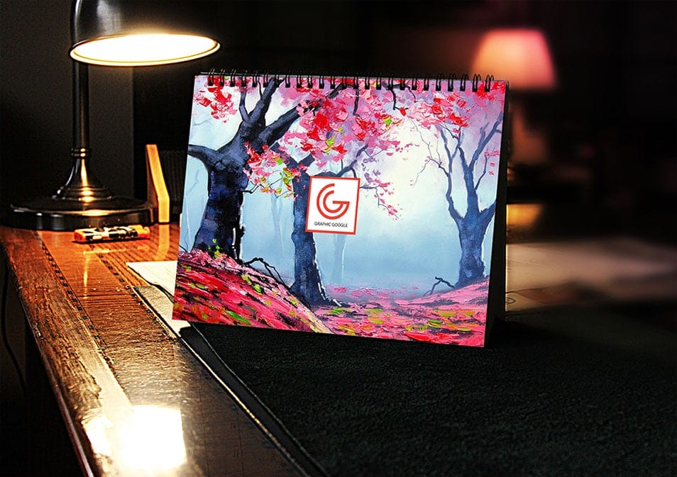 Free Table Calendar Mockup