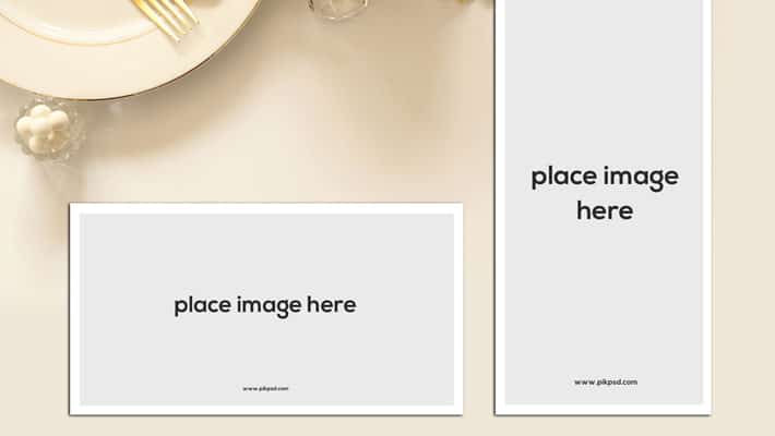 Free Table Place Reserve Card Mockup PSD