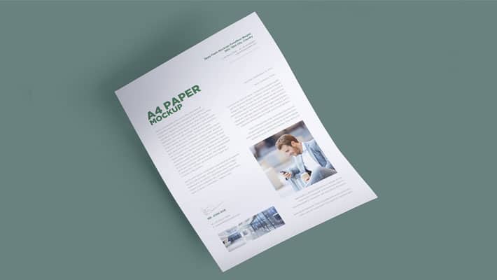 Free Textured Letterhead Mock-Up In A4 Size