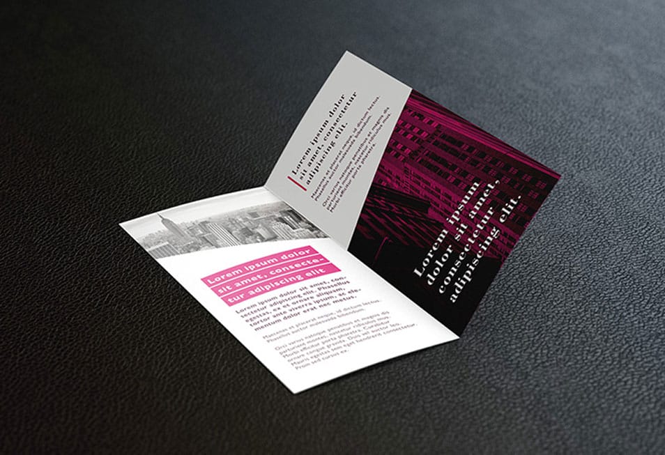 Free Bi fold DL Leaflet Mockup