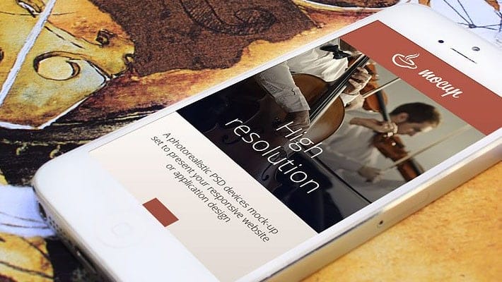 Free iPhone 5 Mockup Abstract Violin