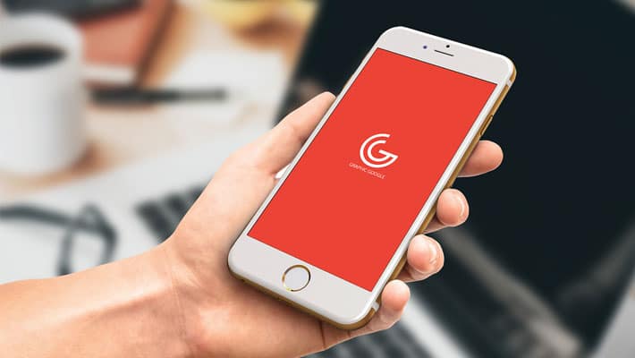 Free iPhone 6 Man Holding Mockup