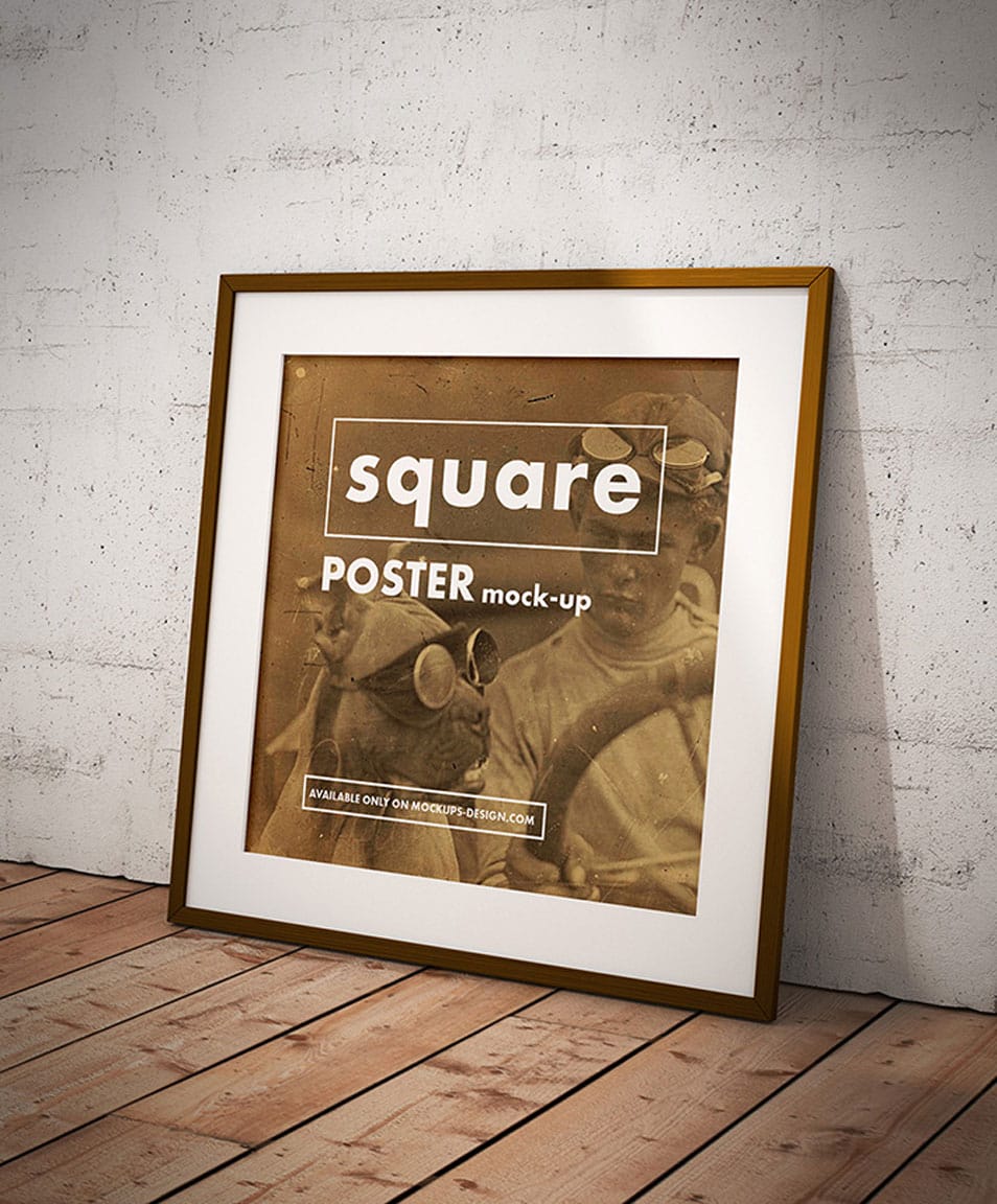 Free Square Poster Mockup