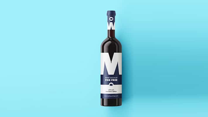 Free Wine Bottle Mockup