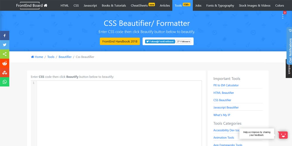 Frontend Board CSS Beautifier