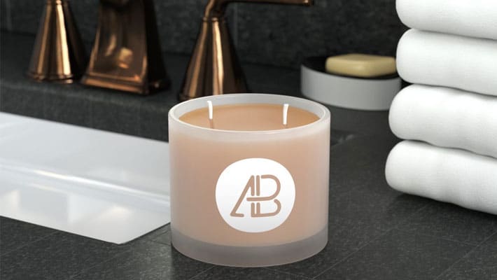 Frosted Glass Candle Mockup