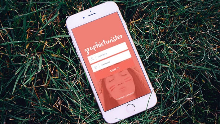 Gold iPhone 6 MockUp On Grass