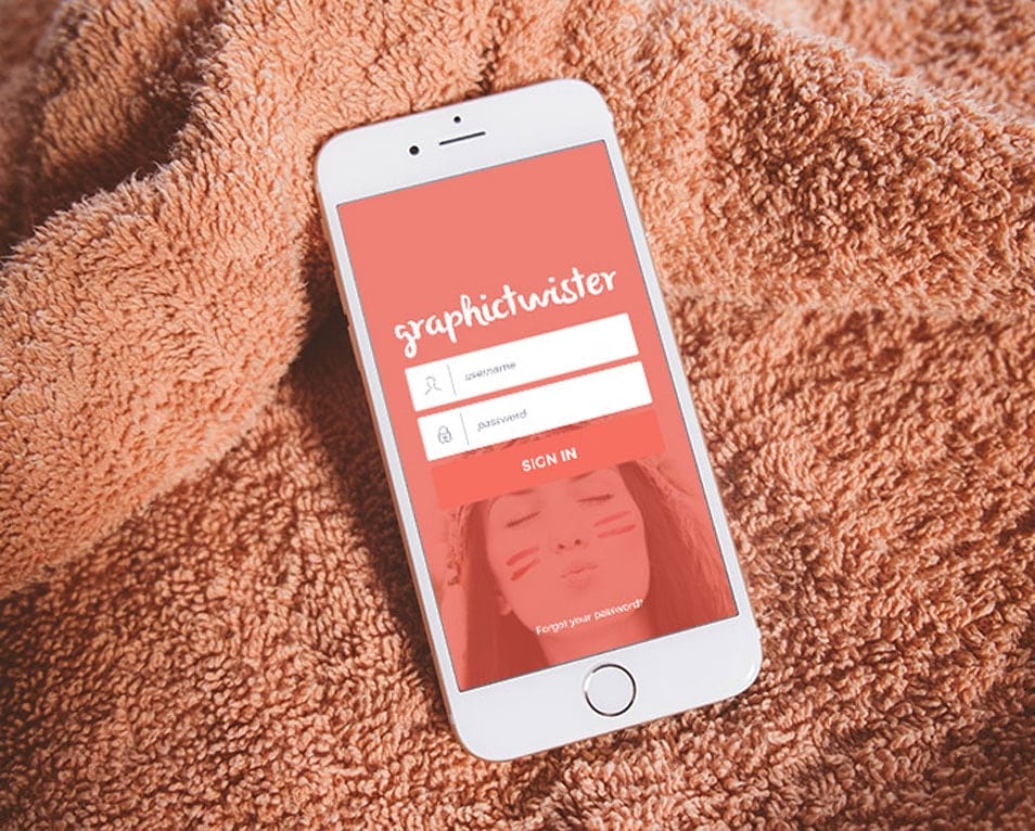 Gold iPhone 6 On Towel MockUp