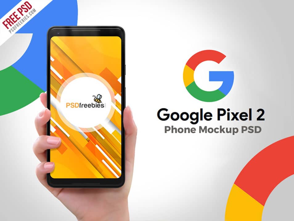 Google Pixel 2 Phone PSD Mockup