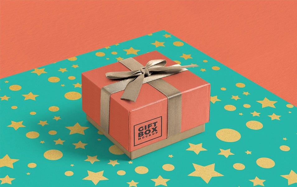 Gorgeous Free Gift Box Mockup PSD