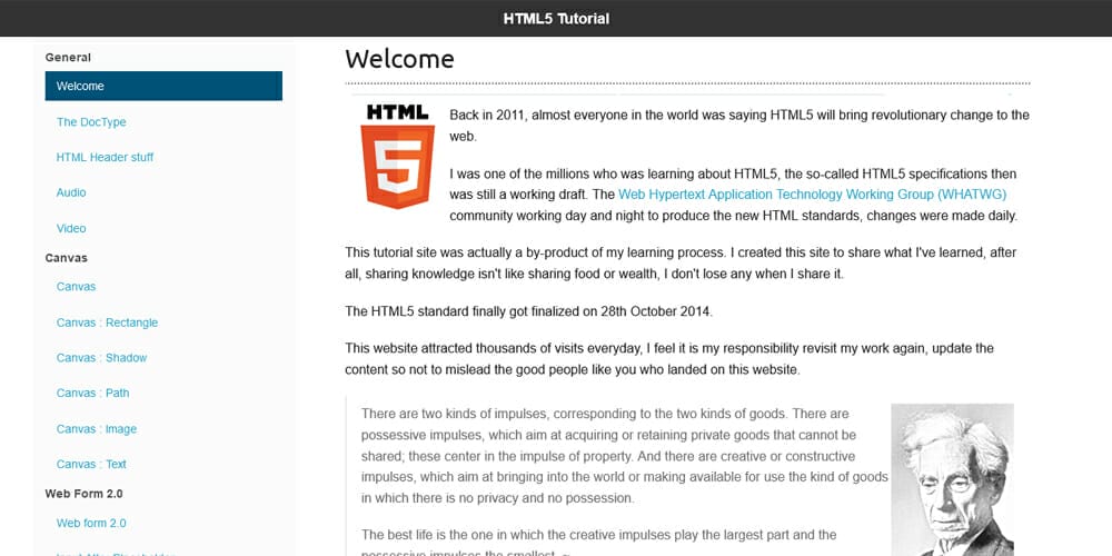 Essential HTML & CSS books (free e- books) 34 HTML 5 Tutorial