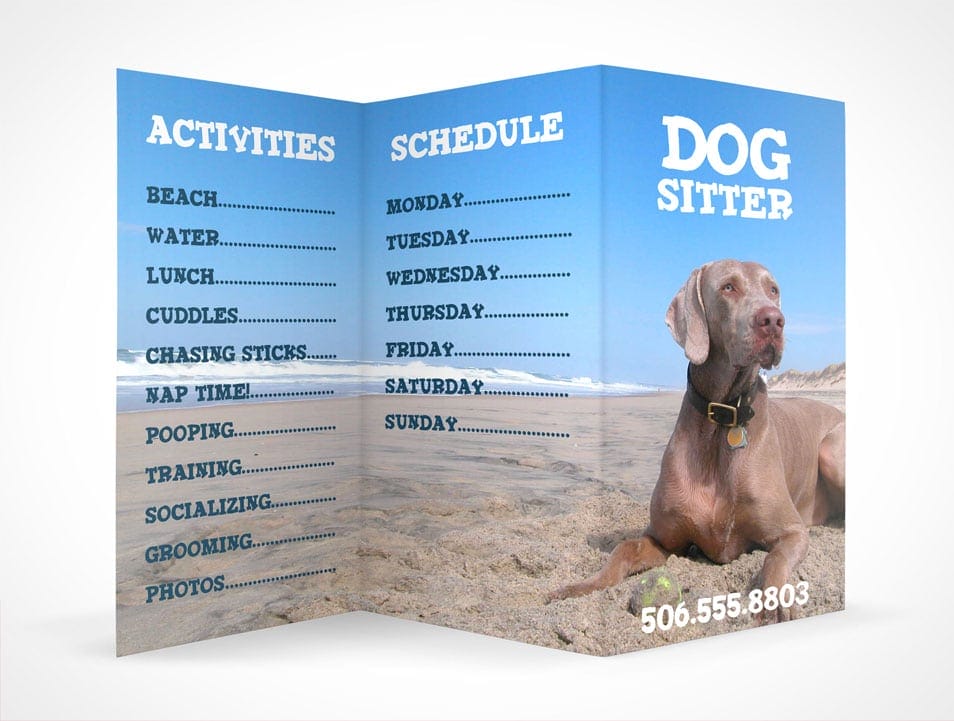 Horizontal Tri Fold Letter Brochure Mockup