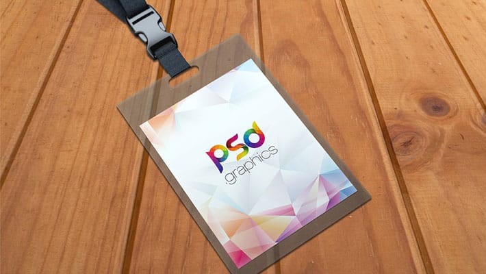 Identity Card Holder Mockup PSD