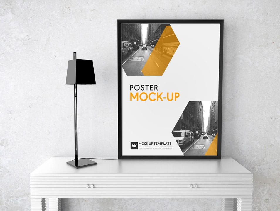 Indoor Poster Frame Mockup Template