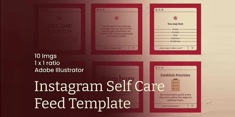 Instagram Self Care Feed Template