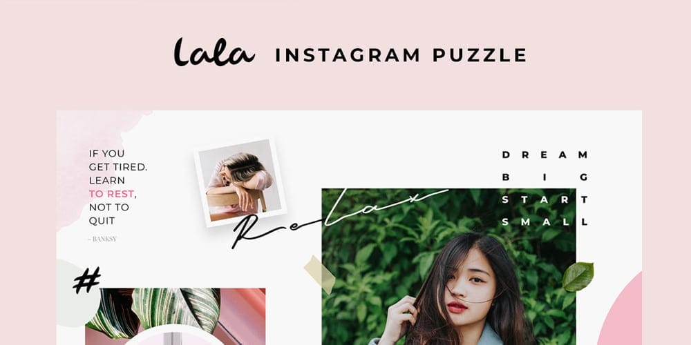 Lala Puzzle Instagram Templates PSD