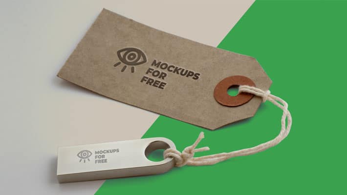 Logo on Label & USB Mockup