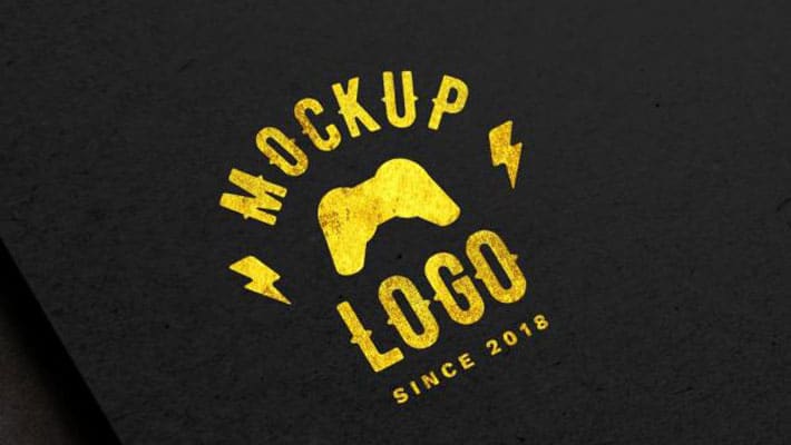 Luxury Logo Mockup on Black Surface