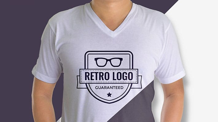 Men v Collar T-shirt Mockup PSD Template