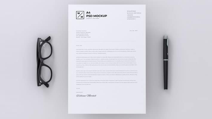 Minimal A4 Paper Mockup