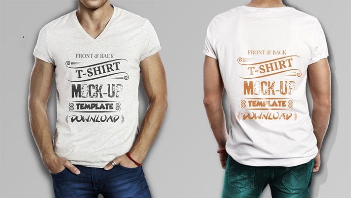 Muscular Men High Resolution T-shirt Mockup