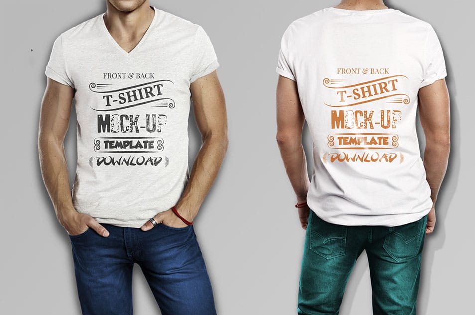Muscular Men High Resolution T-shirt Mockup