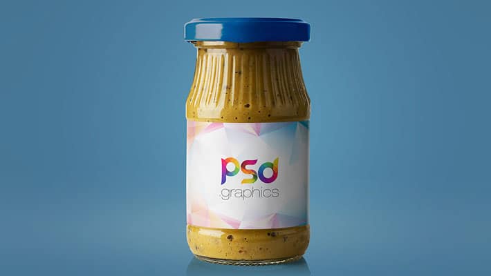 Mustard Jar Mockup Free PSD