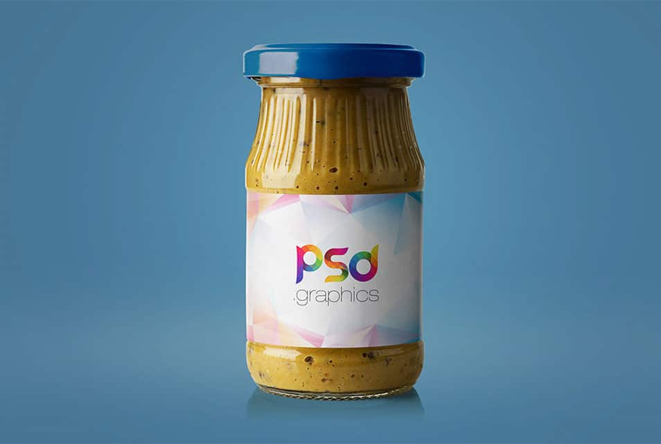 Mustard Jar Mockup Free PSD