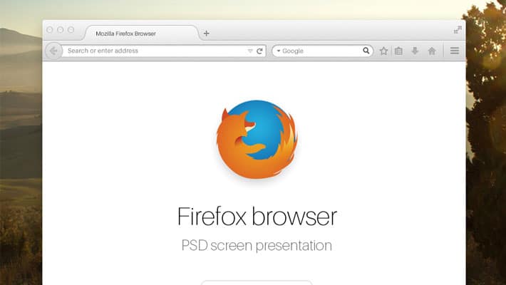 New Firefox Browser PSD Mockup