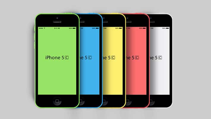 New iPhone 5C PSD Mockup